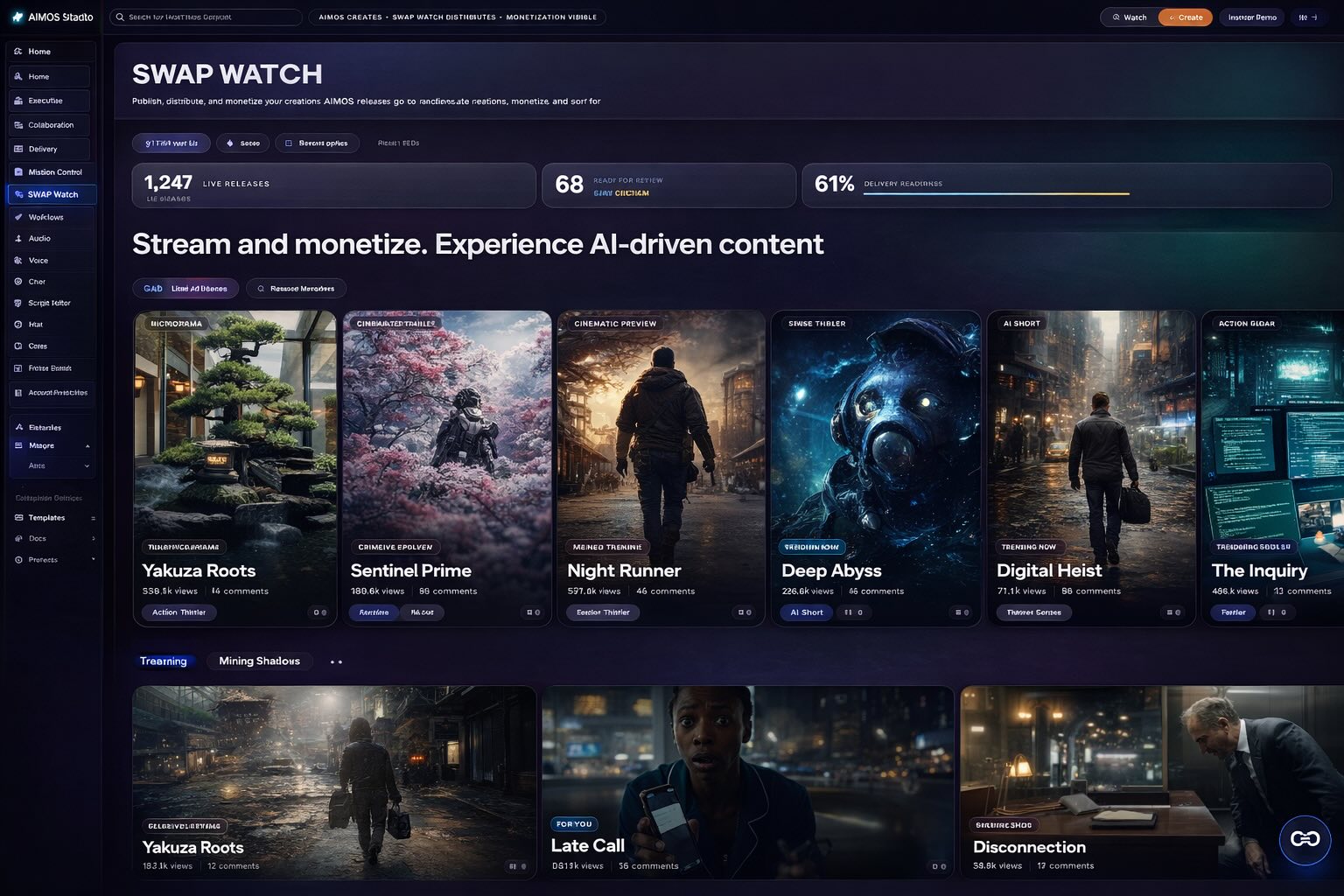 SWAP Watch showcase grid and monetization surface
